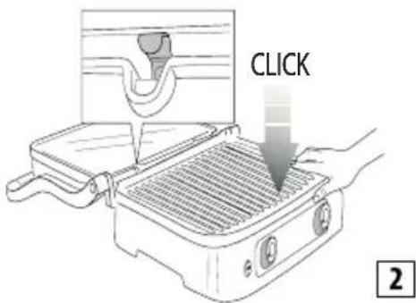 DELONGHI MultiGrill 1100 CGH1112D - Installation des plaques de cuisson - 2
