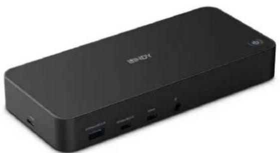 Lindy 43366 - Docking Station Hybrid USB Tipo C e Tipo A per laptop - 4K HDMI, 2x 4K (DP o HDMI), PD 3.0 100W, USB 3.2 Gen 2, Gigabit Ethernet, Audio - 1