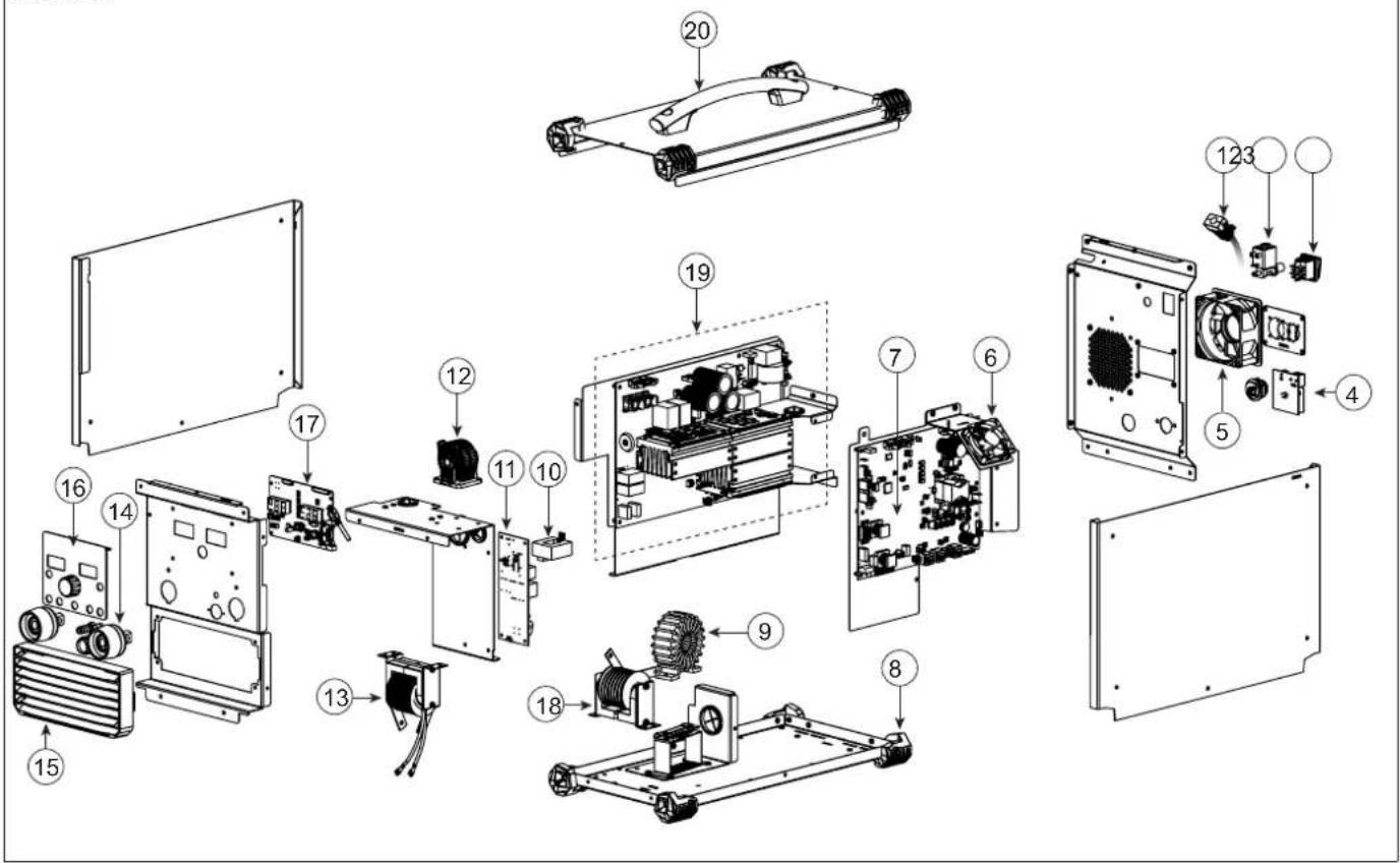 GYS TITAN 321 DC TRI - SPARE PARTS / ERSATZTEILE / PIEZAS DE REPUESTO / ЗАПАСНЫЕ ЧАСТИ / RESERVE ONDERDELEN / PEZZI DI RICAMBIO - 1