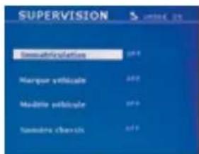SUPERVISION Dissociations Marque vithicale Modèle vithicale Tumière chevuls