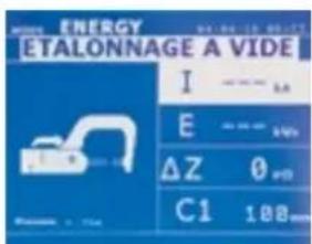 ENERGY ETALONNAGE A VIDE I —— 5A E —— 10V ΔZ 0 VD C1 108 mm