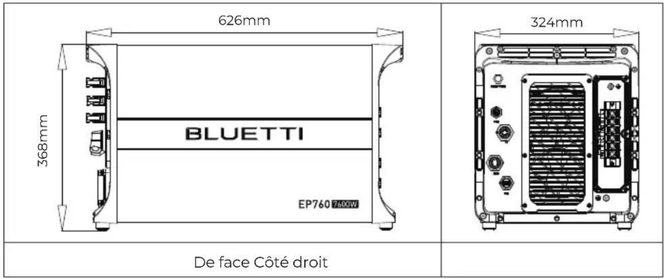 BLUETTI EP760 - Dimensions de l'onduleur EP760 - 1