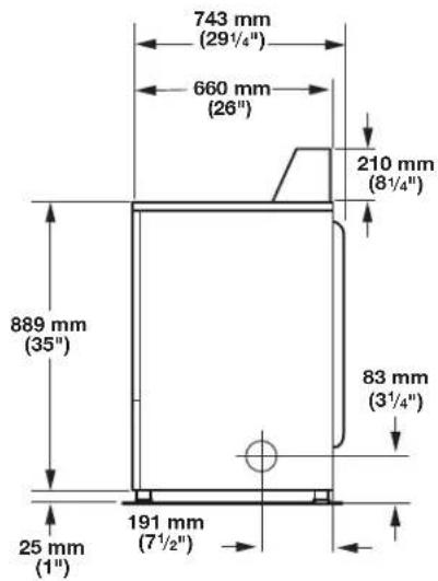 MAYTAG MDG20MNB - Dimensioni - 1