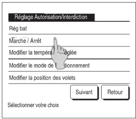 MITSUBISHI RC-EXZ3D - ■ Réglage Autorisation/Interdiction - 1