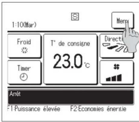 MITSUBISHI RC-EXZ3D - Modes de fonctionnement sur les écrans du menu - 1