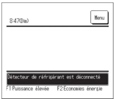 MITSUBISHI RC-EXZ3D - ■ Affichage du message « Déteur de réfrigérant est déconnecté » - 1