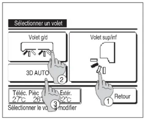 MITSUBISHI RC-EXZ3D - Modifier la position des volets - 3