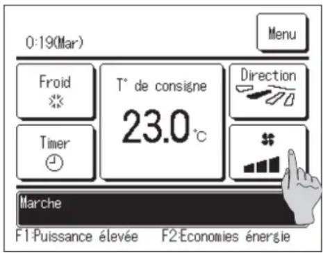 MITSUBISHI RC-EXZ3D - Modifier la vitesse de ventilation - 1