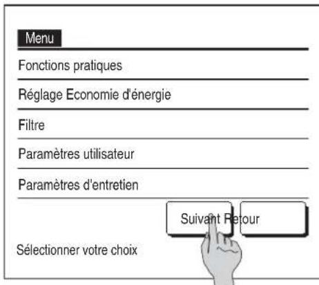 MITSUBISHI RC-EXZ3D - Modes de fonctionnement sur les écrans du menu - 2