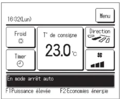 MITSUBISHI RC-EXZ3D - ■ « En mode arrêt auto » affché - 1