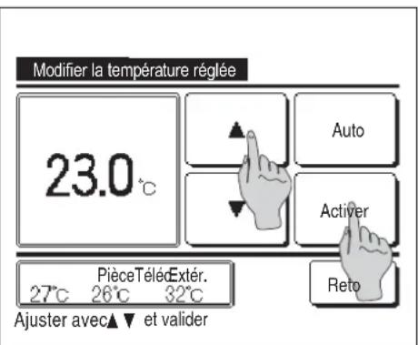 MITSUBISHI RC-EXZ3D - Modifier la température régée - 2