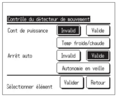 MITSUBISHI RC-EXZ3D - ■Contrôle du détecteur de mouvement (pour les U. I. avec détecteurs de mouvement) - 1