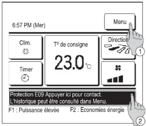 MITSUBISHI RC-EXZ3D - Affichage des erreurs et coordonnées du SAV - 1