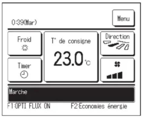 MITSUBISHI RC-EXZ3D - OPTI FLUX ON / OFF (pour l'utilisation du panneau avec l'anti courant d'air) - 1