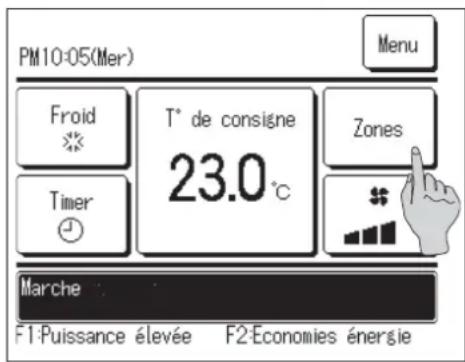 MITSUBISHI RC-EXZ3D - Opération ON/OFF de la zone (pour le contrôle de la zone) - 1