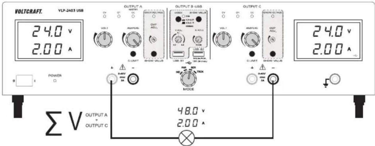 VOLTCRAFT VLP-2403 USB - Series operation (SER) - 2