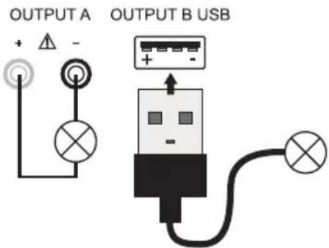 VOLTCRAFT VLP-2403 USB - Connecting a consumer - 2