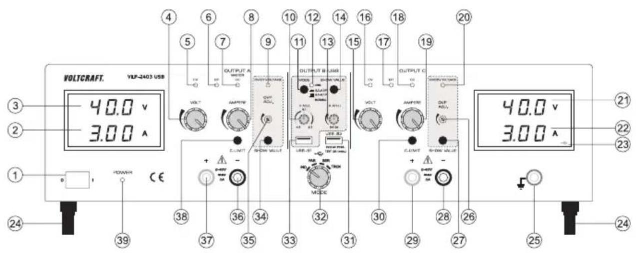 VOLTCRAFT VLP-2403 USB - Product overview - 1