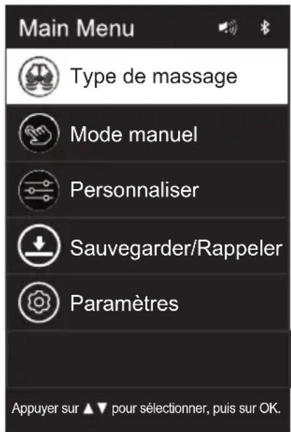 INSIGNIA NS-MGC600BK2 - Modification manuelle du type de massage. - 1
