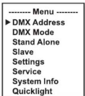 Cameo AZOR W2 - IMPOSTAZIONE DELL'INDIRIZZO DI AVVIO (DMX Address) - 1