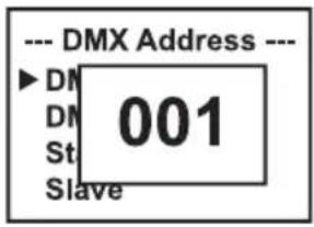 Cameo AZOR W2 - USTAWIANIE ADRESU POCZATKOWEGO DMX (DMX Address) - 2