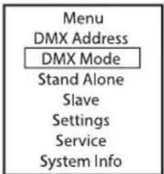 Cameo PIXBAR SMD IP G2 - CONFIGURING DMX MODE (DMX Mode) - 1