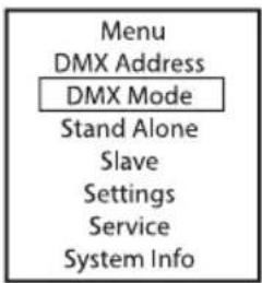 Cameo PIXBAR SMD IP G2 - KONFIGUROWANIE TRYBU DMX (DMX Mode) - 1