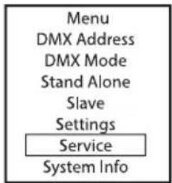 Cameo PIXBAR SMD IP G2 - MENU SERVICE (Service) - 1