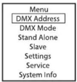 Cameo PIXBAR SMD IP G2 - DMX-STARTADRESSE EINSTELLEN (DMX Address) - 1