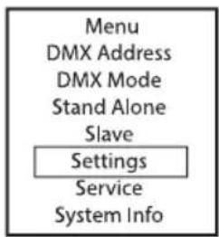 Cameo PIXBAR SMD IP G2 - SYSTEM SETTINGS (Settings) - 1