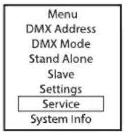 Cameo PIXBAR SMD IP G2 - MENU SERWISOWE (Service) - 1