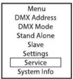 Cameo PIXBAR SMD IP G2 - SERVICE MENU (Service) - 1