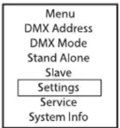 Cameo PIXBAR SMD IP G2 - SYSTEMEINSTELLUNGEN (Settings) - 1
