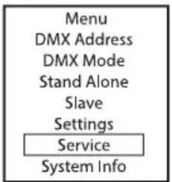 Cameo PIXBAR SMD IP G2 - MENÚ DE SERVICIO (Service) - 1