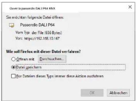 THEBEN DALI-Gateway P64 KNX - Charger un certificat racine - 1