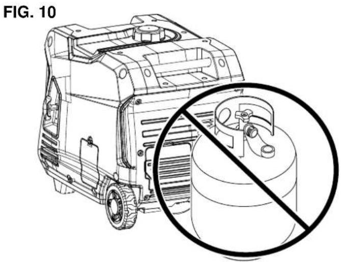 WESTINGHOUSE iGen5000DFcv - CONNECTING AN LP GAS CYLINDER TO THE GENERATOR - 1