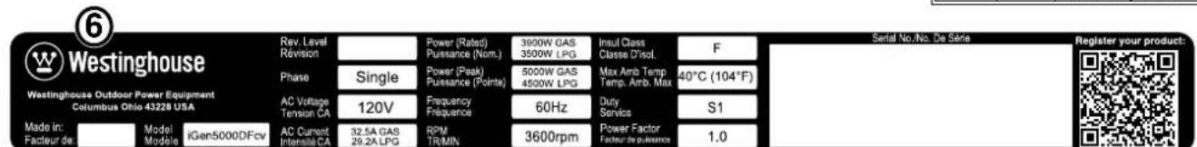 WESTINGHOUSE iGen5000DFcv - COMPRENDRE LES VOYANTS LUMINEUX DU CAPTEUR DE CO - 6