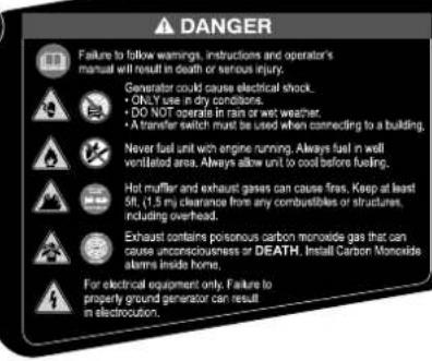 WESTINGHOUSE iGen5000DFcv - UNDERSTANDING THE CO SENSOR'S INDICATOR LIGHTS - 7