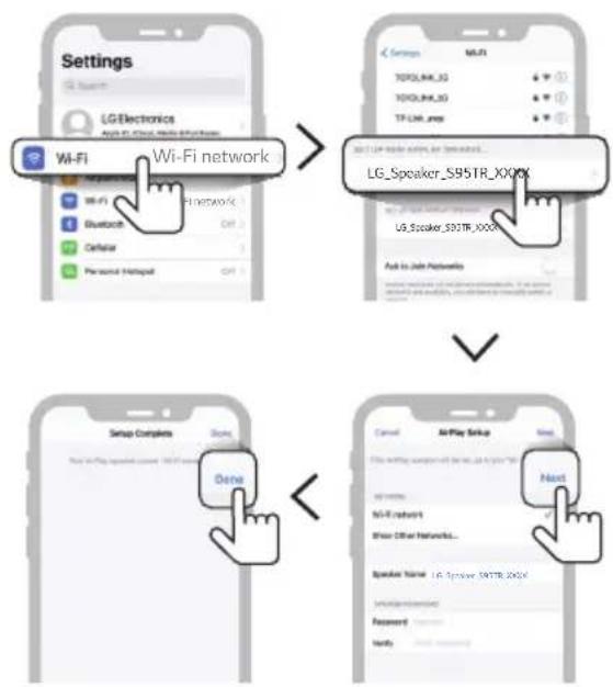 LG S95TR - Configuration du réseau Wi-Fi avec un périphérique iOS - 1