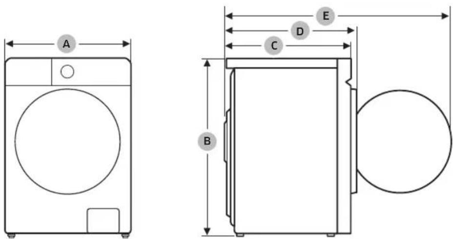 SAMSUNG WW11BB504ATW - Technische Daten - 1