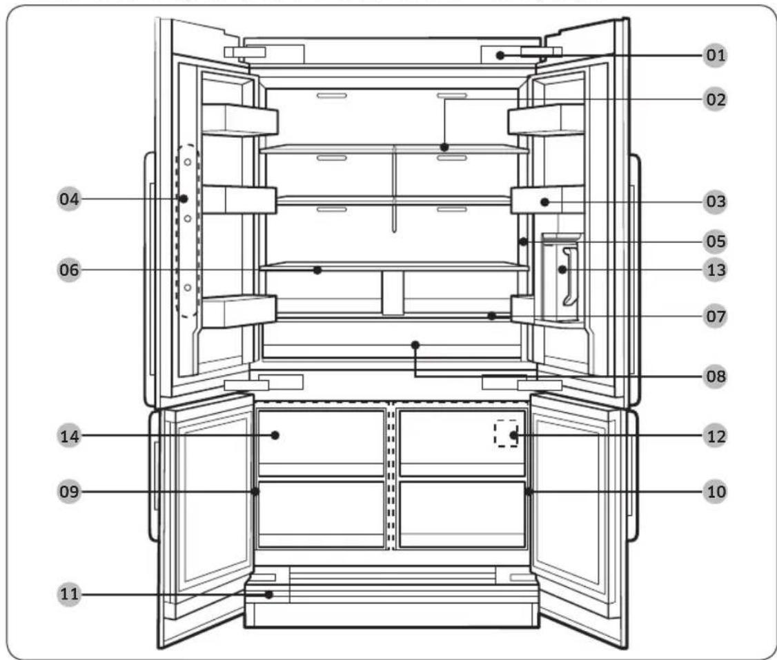 SAMSUNG DRF487500AP - Partes internas, almacenamiento y estantes - 1