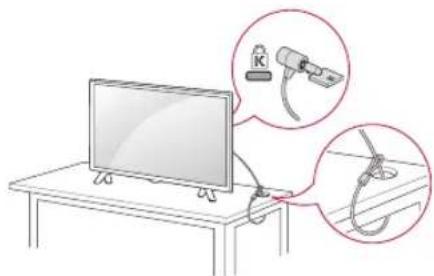 LG 24LM500S - Using the kensington security system (optional) - 1