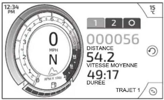 TRIUMPH Tiger 1200 GT Explorer (2024) - Trajet - Totalisateur partiel - 1