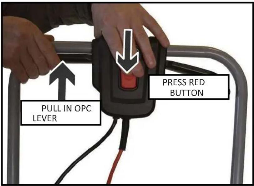 Fuxtec FX-RME33 - Start and stop the motor - 1