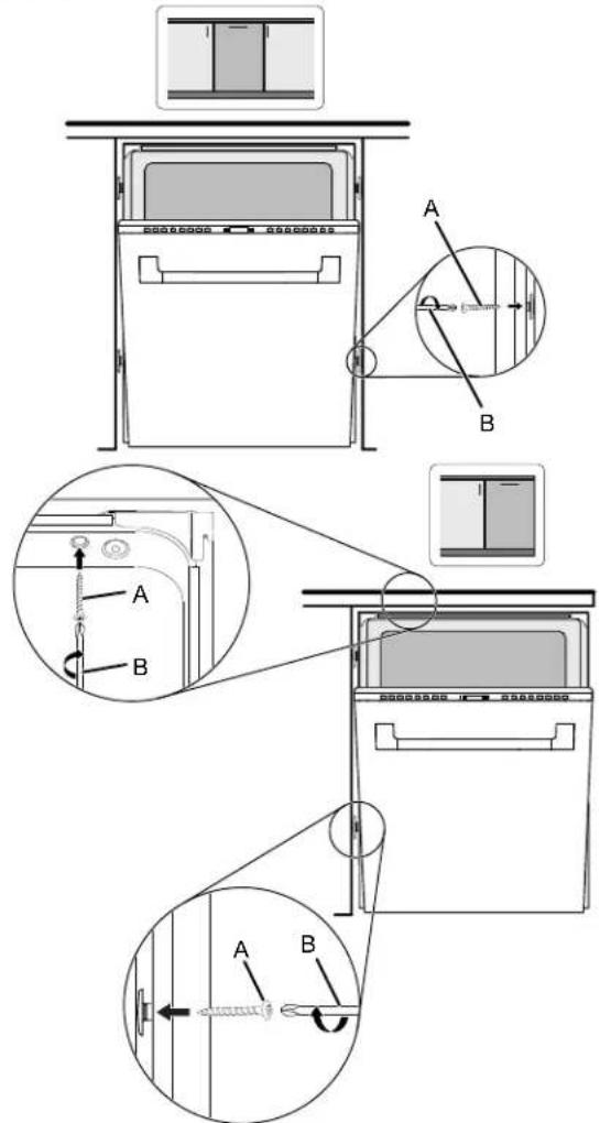 KITCHENAID KDTF924PPS - Fixation à l'armoire : - 1