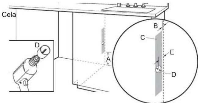 KITCHENAID KDTF924PPA - Emplacement pour percer l'orifice de la conduite electrique - 1