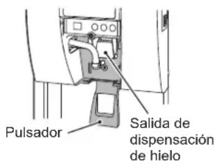 Hoshizaki DCM-120KE-HC - [b] Panel frontal, boca de descarga, pulsador, limpieza/esterilización de la salida de dispensación de hielo (diaria) - 3