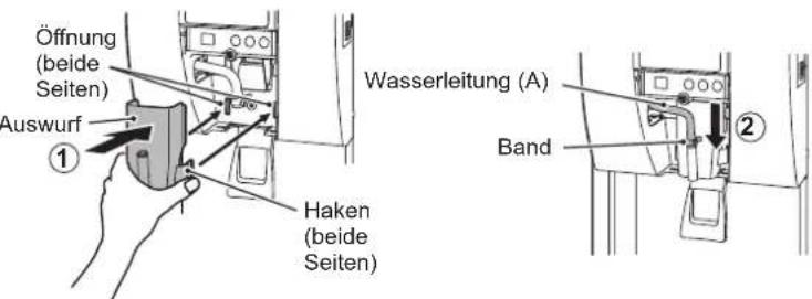 Hoshizaki DCM-60KE-HC - [b] Reinigung/Desinfektion von Frontplatte, Auswurf, Druckhebel, Eisausgabe (täglich) - 3
