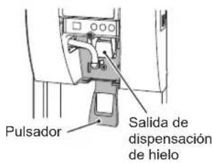 Hoshizaki DCM-60KE-HC - [b] Panel frontal, boca de descarga, pulsador, limpieza/esterilización de la salida de dispensación de hielo (diaria) - 3