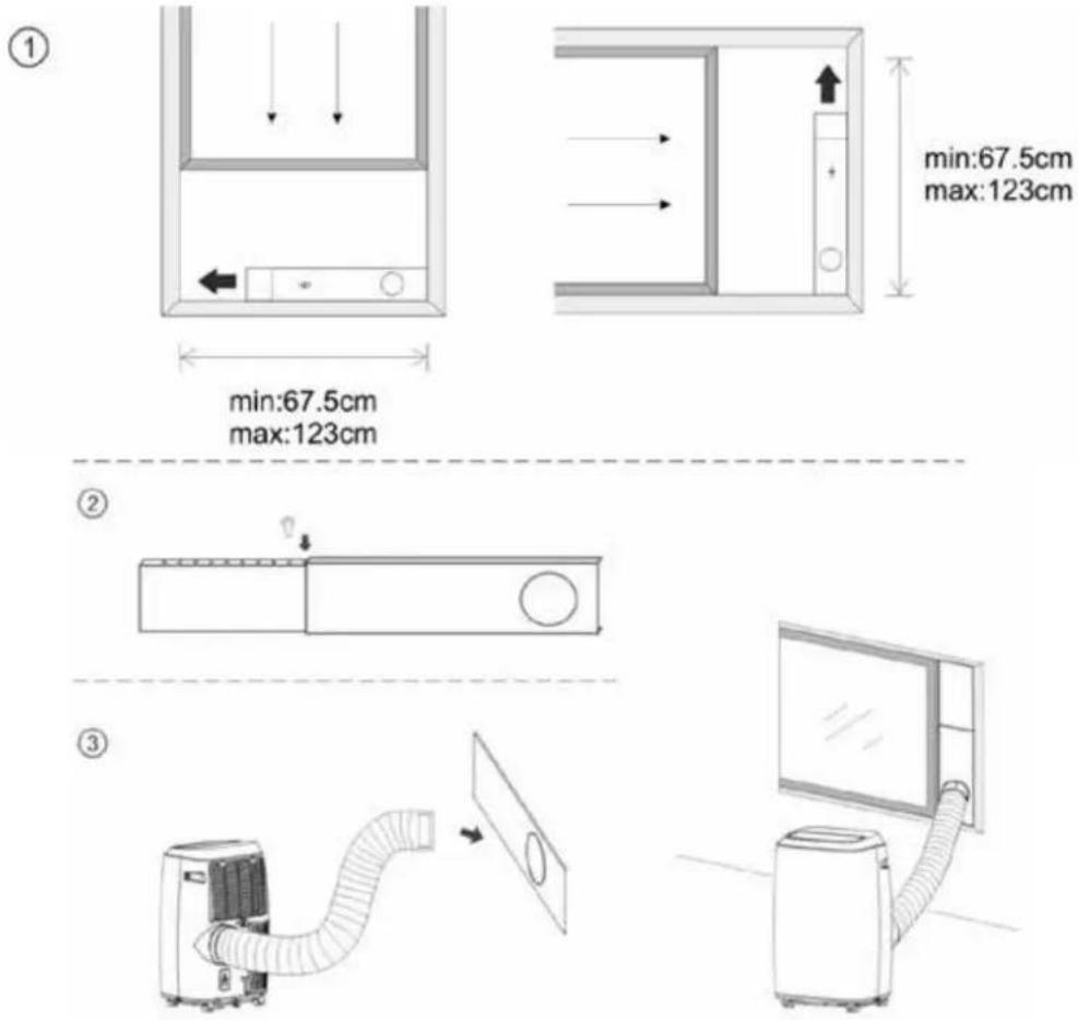 Orbegozo ADR 128 - Installation du kit de fenêtre - 1